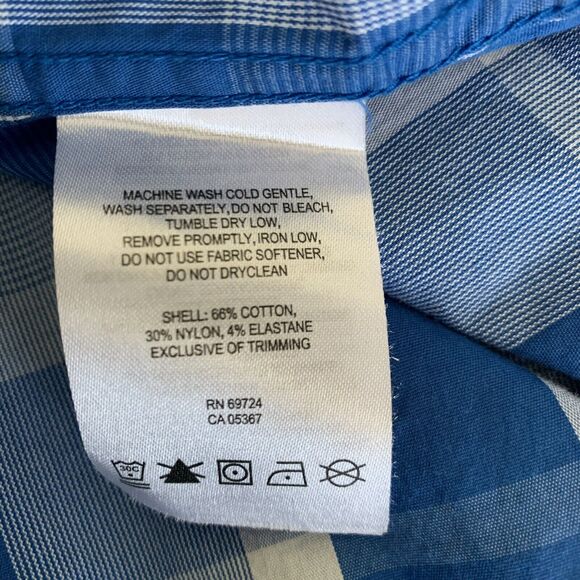 Columbia Shirt Mens XL Decoy Rock AM1017 Omni Wick S/S Button Front Blue Plaid - Picture 4 of 6